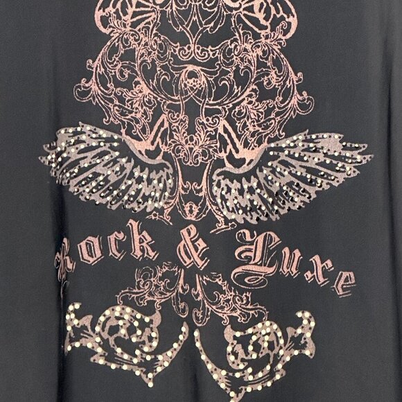 Express Womens L Black Rock & Luxe Tank Cyber Goth 90s Y2K Grunge Rockabilly - Picture 1 of 9